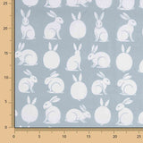 Percal imprimé Rabbit Maxi Aqua - Ribes y Casals