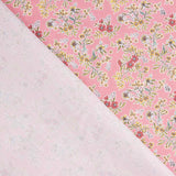 Percal imprimé bouquets fond rose - Ribes y Casals