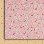 Percal imprimé bouquets fond rose - Ribes y Casals