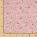 Percal imprimé bouquets fond rose - Ribes y Casals