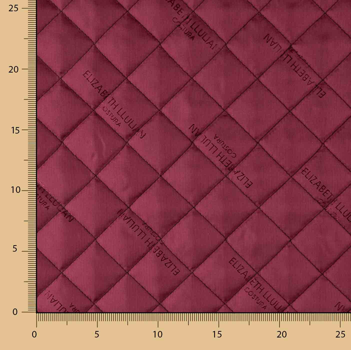 Doublure en rayonne matelassée grenat - Ribes y Casals
