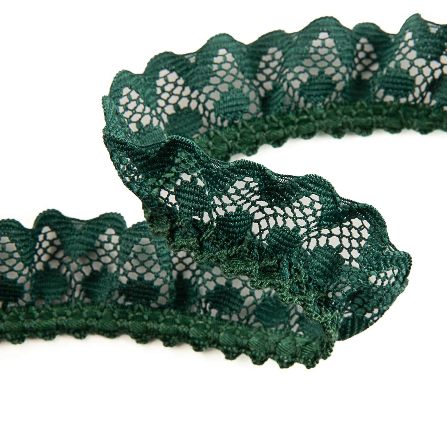 Bande de dentelle verte bouteille 22 mm - Ribes y Casals