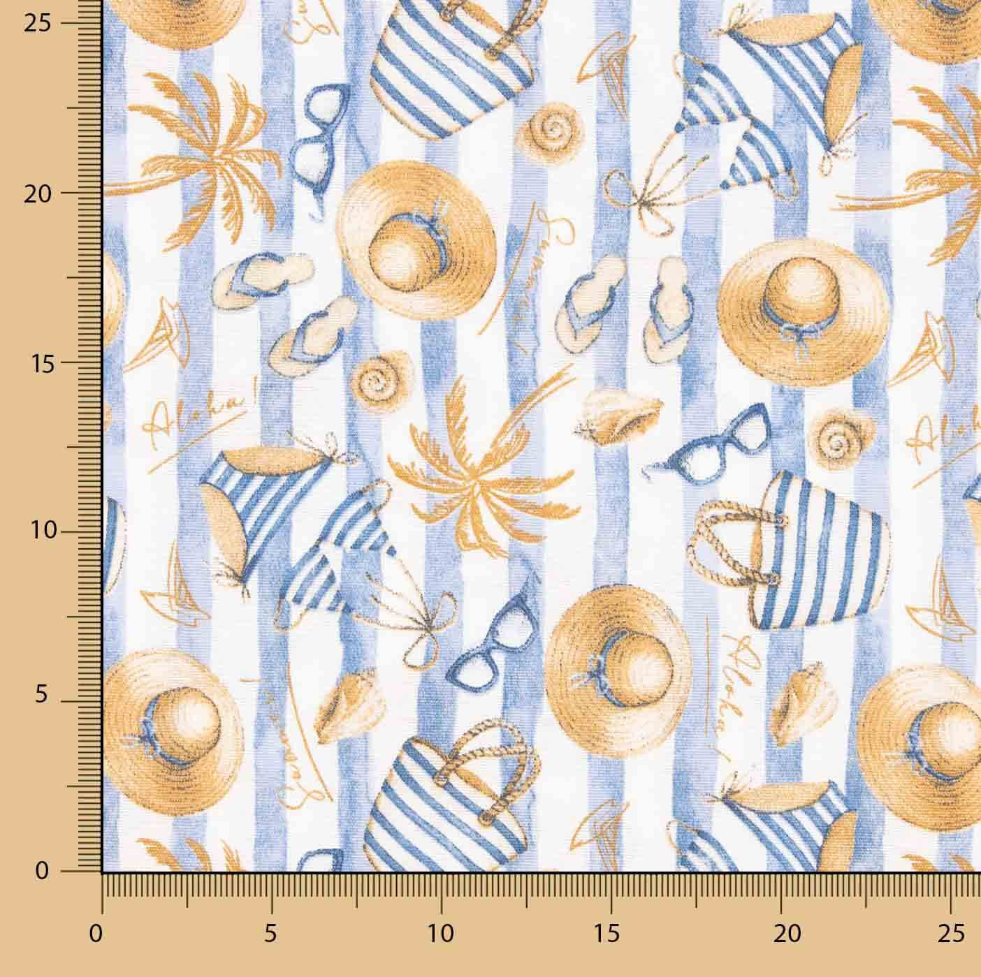 Toile d'été à rayures bleues - Ribes y Casals