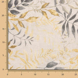 Toile « Feuilles » moutarde et grise - Ribes y Casals