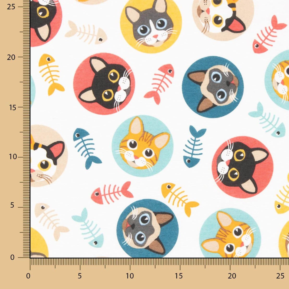 Toile imprimée fête féline - Ribes y Casals