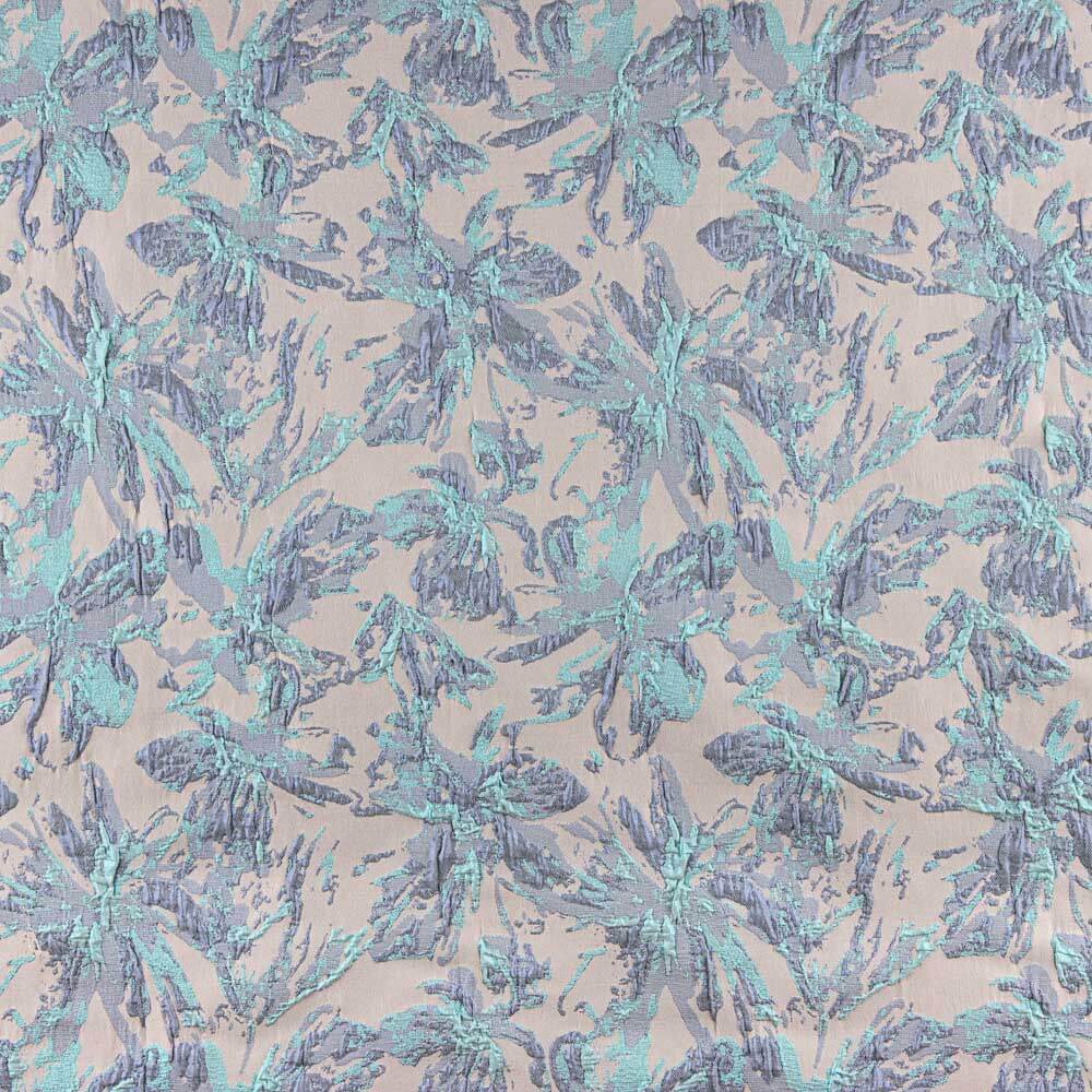 Brocart Lurex Floral Bleu - Ribes y Casals