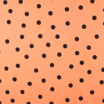 Popeline Noire Pois Spandex 30 Mm Tangerine - Ribes y Casals