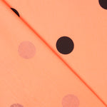 Popeline Noire Pois Spandex 30 Mm Tangerine - Ribes y Casals