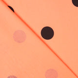 Popeline Noire Pois Spandex 30 Mm Tangerine - Ribes y Casals