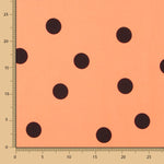 Popeline Noire Pois Spandex 30 Mm Tangerine - Ribes y Casals
