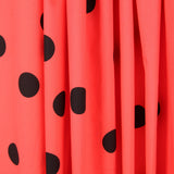 Popeline Spandex Noir Pois 30mm Corail - Ribes y Casals
