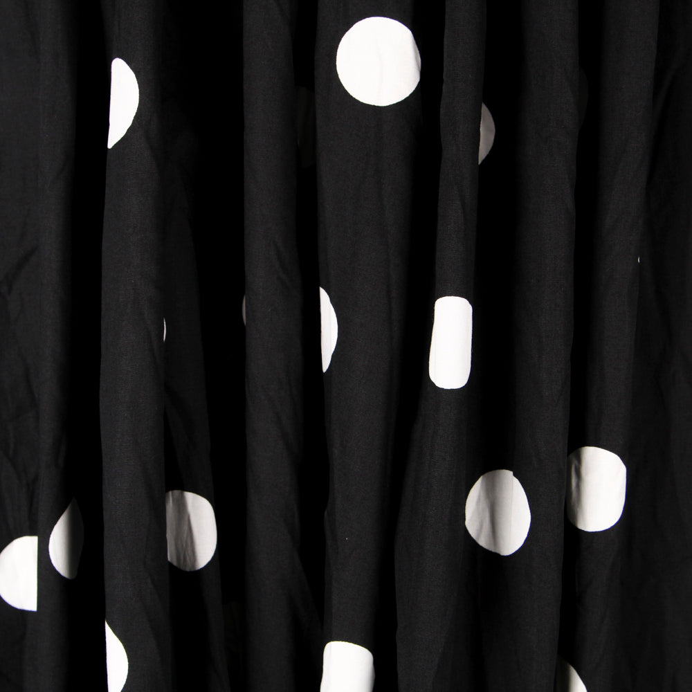 Spandex Poplin Pois Blanc 30mm Noir - Ribes y Casals