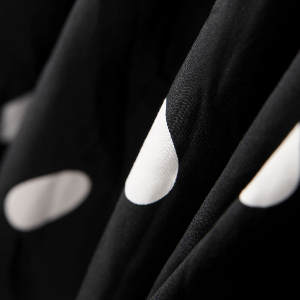 Spandex Poplin Pois Blanc 30mm Noir - Ribes y Casals
