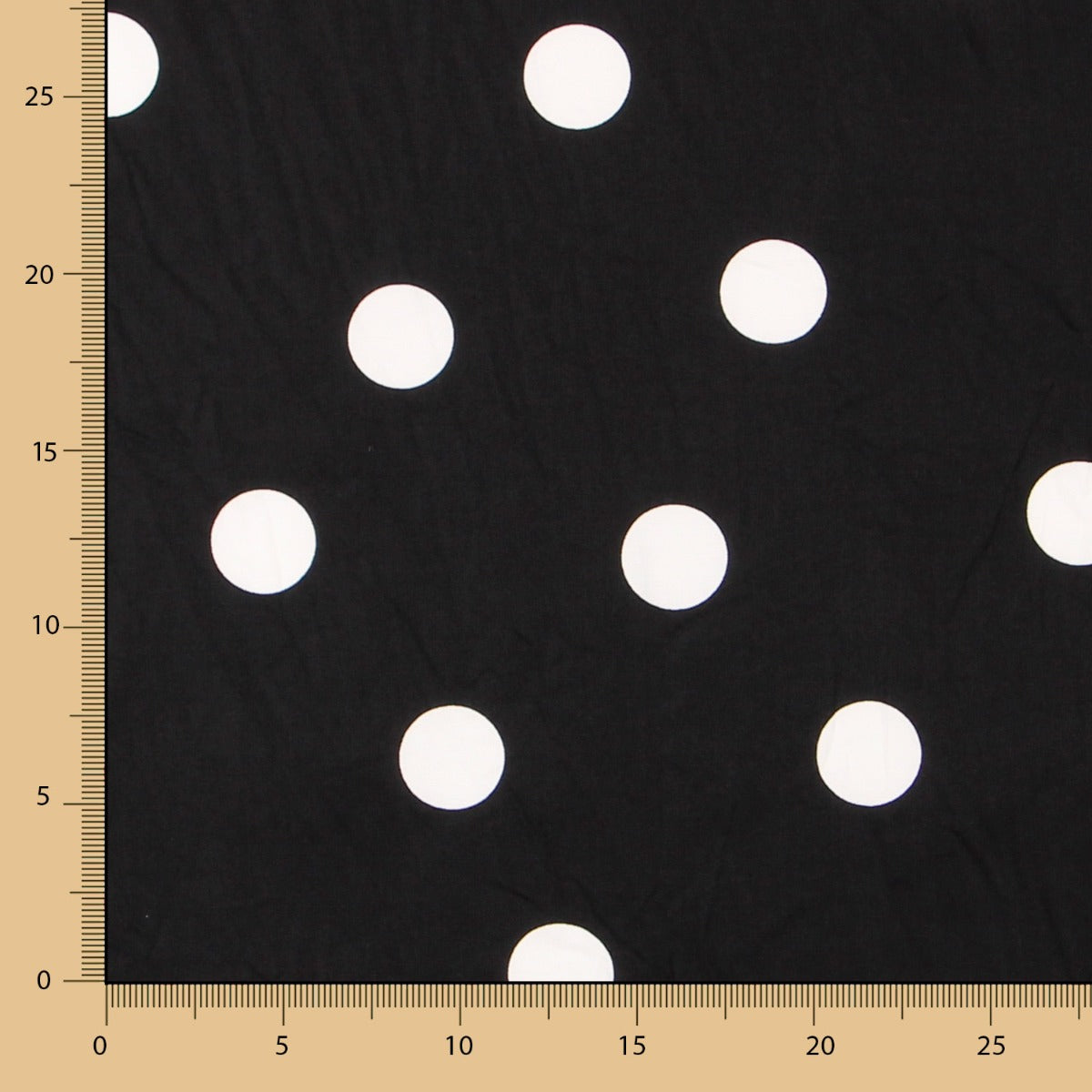 Spandex Poplin Pois Blanc 30mm Noir - Ribes y Casals