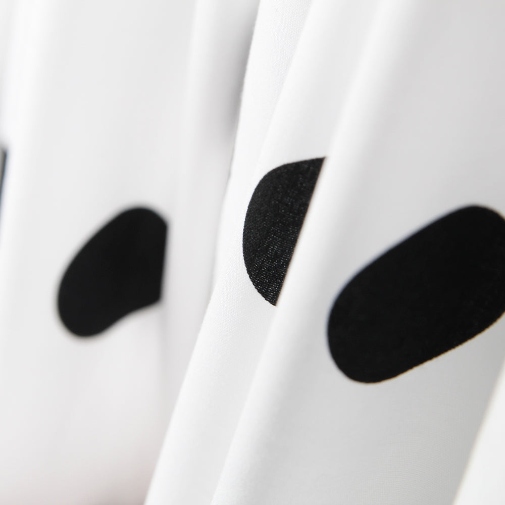 Spandex Poplin Pois Noir 30mm Blanc - Ribes y Casals