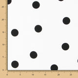 Spandex Poplin Pois Noir 30mm Blanc - Ribes y Casals