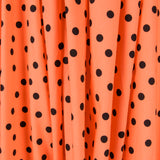 Popeline Noire Pois Spandex 7 Mm Tangerine - Ribes y Casals