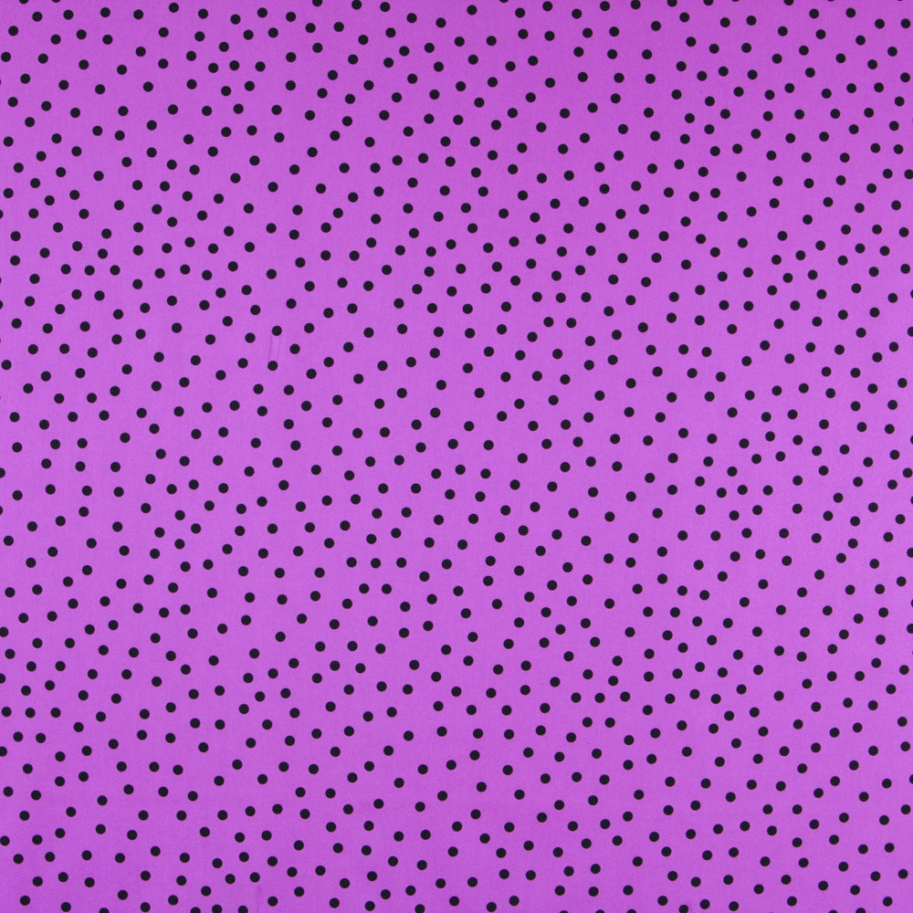 Popeline Spandex Pois Noir 7mm Mauve - Ribes y Casals