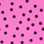 Popeline Spandex Noire Pois 7mm Fuchsia - Ribes y Casals