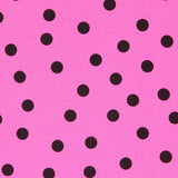Popeline Spandex Noire Pois 7mm Fuchsia - Ribes y Casals