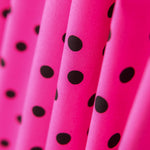 Popeline Spandex Noire Pois 7mm Fuchsia - Ribes y Casals