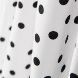 Popeline Spandex Pois Noir 7mm Blanc - Ribes y Casals