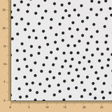 Popeline Spandex Pois Noir 7mm Blanc - Ribes y Casals