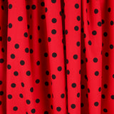 Popeline Spandex Pois Noir 7mm Rouge - Ribes y Casals