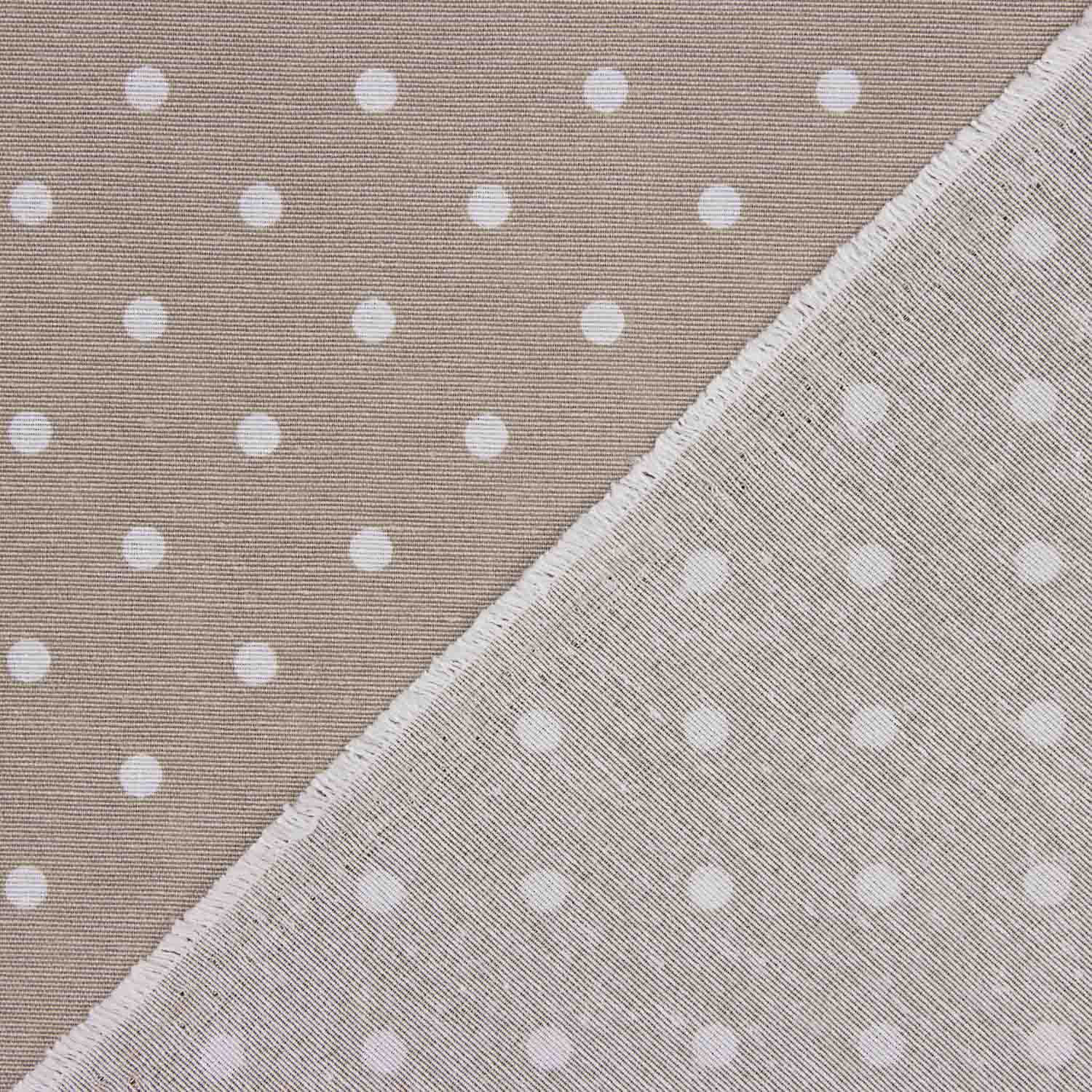 Toile imprimée à pois blancs sur fond beige - Ribes y Casals