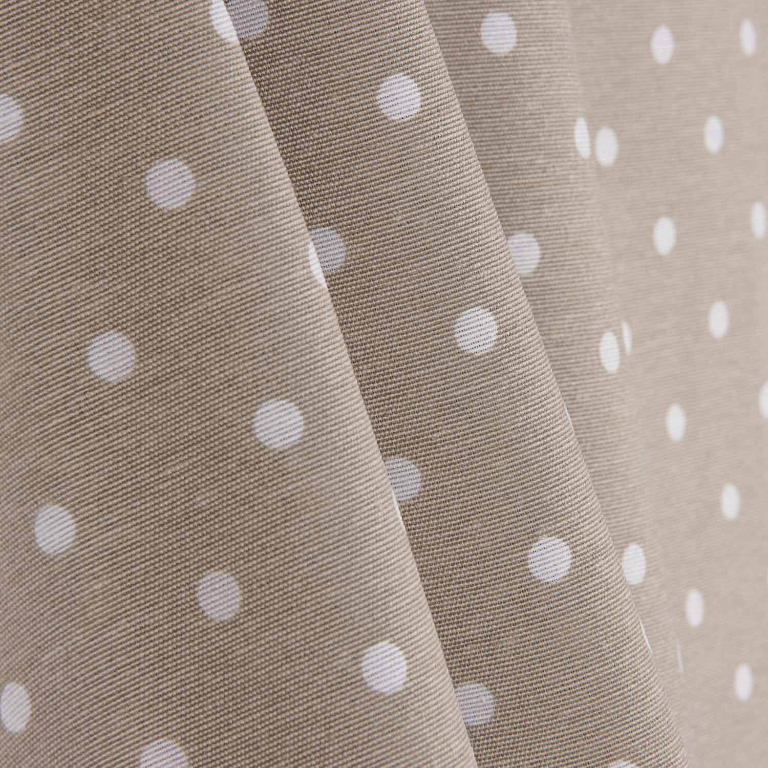 Toile imprimée à pois blancs sur fond beige - Ribes y Casals