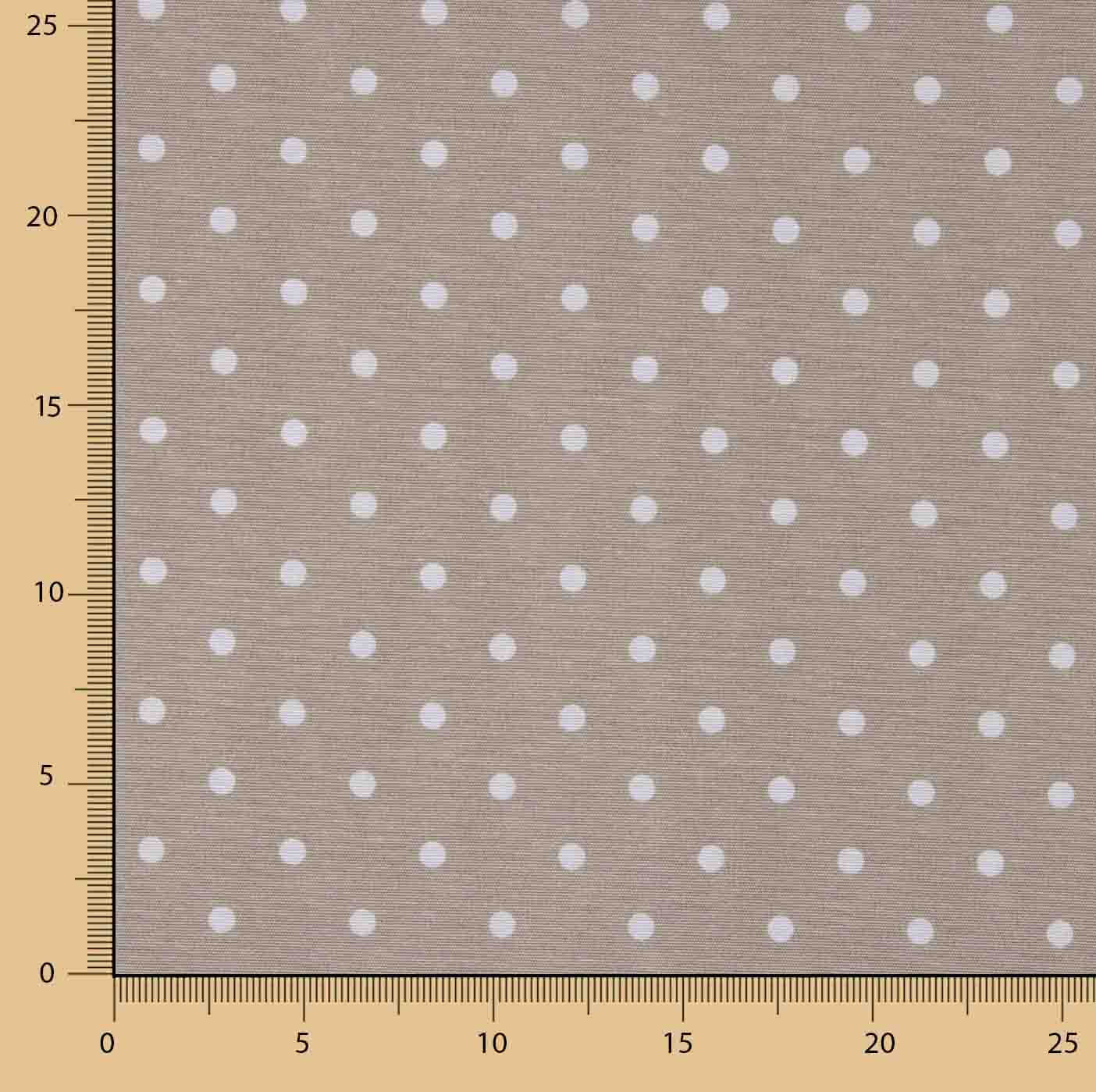 Toile imprimée à pois blancs sur fond beige - Ribes y Casals