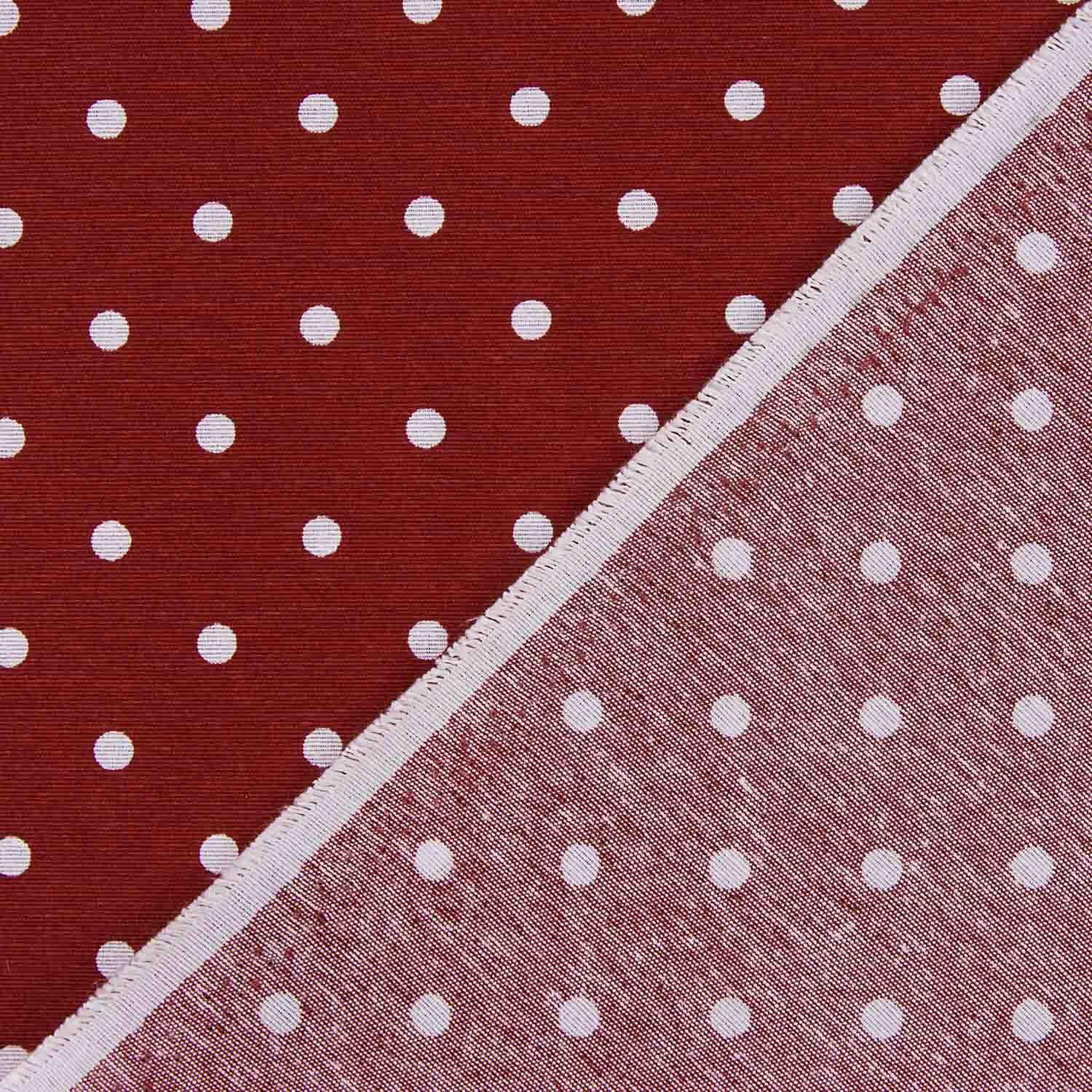 Toile imprimée à pois blancs sur fond grenat - Ribes y Casals
