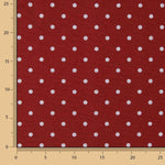 Toile imprimée à pois blancs sur fond grenat - Ribes y Casals