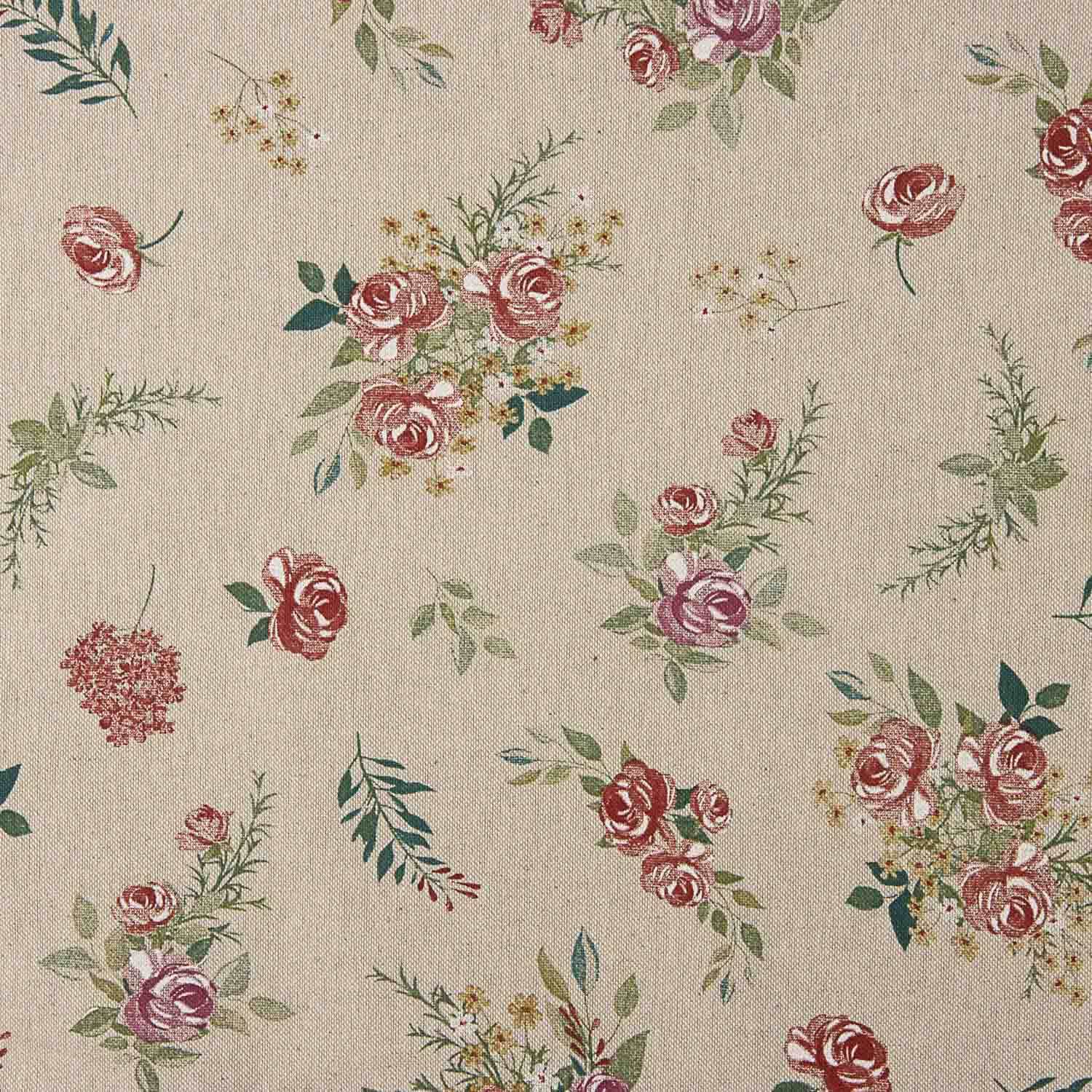 Toile imprimée floral romantique sur fond beige - Ribes y Casals