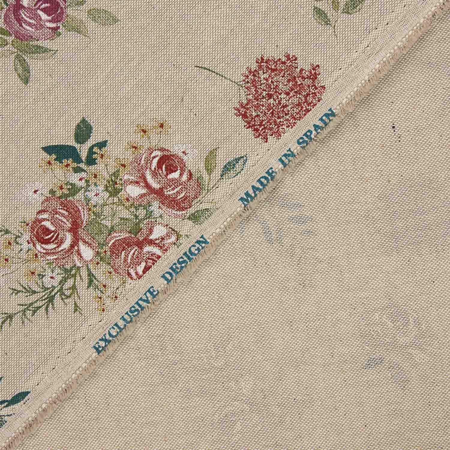 Toile imprimée floral romantique sur fond beige - Ribes y Casals