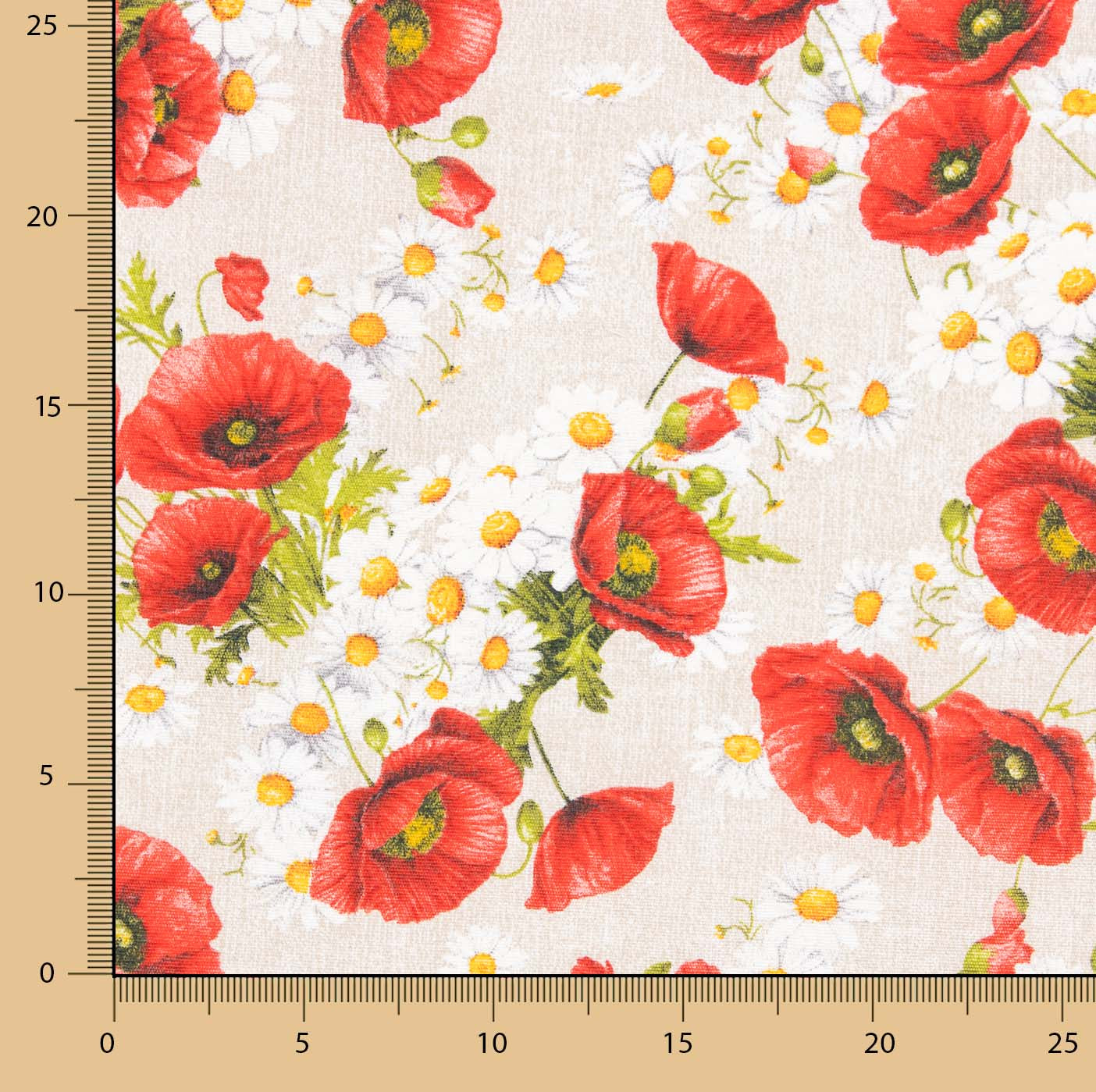 Toile imprimée coquelicots et marguerites - Ribes y Casals