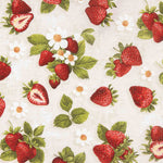 Toile imprimée fraises et fleurs multicolores - Ribes y Casals