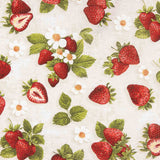 Toile imprimée fraises et fleurs multicolores - Ribes y Casals