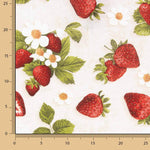 Toile imprimée fraises et fleurs multicolores - Ribes y Casals