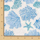 Toile imprimée bleu marine et corail - Ribes y Casals