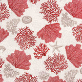 Toile imprimée marine corail rouge - Ribes y Casals