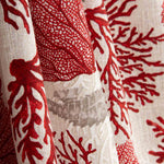 Toile imprimée marine corail rouge - Ribes y Casals