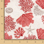 Toile imprimée marine corail rouge - Ribes y Casals