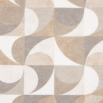 Toile de coton imprimée à motifs géométriques courbes, beige - Ribes y Casals