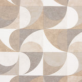 Toile de coton imprimée à motifs géométriques courbes, beige - Ribes y Casals