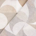 Toile de coton imprimée à motifs géométriques courbes, beige - Ribes y Casals