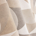 Toile de coton imprimée à motifs géométriques courbes, beige - Ribes y Casals