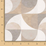 Toile de coton imprimée à motifs géométriques courbes, beige - Ribes y Casals