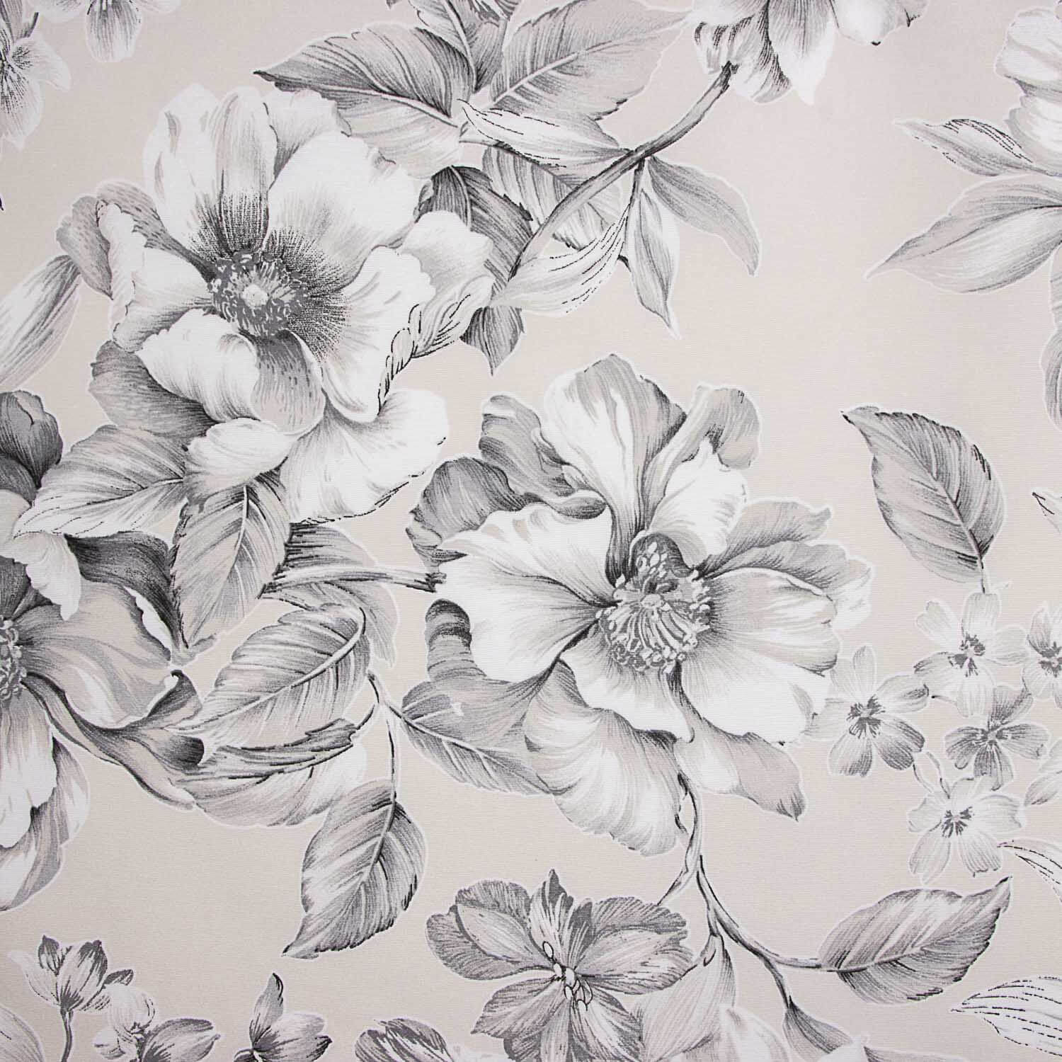 Toile imprimée de fleurs élégantes grises - Ribes y Casals