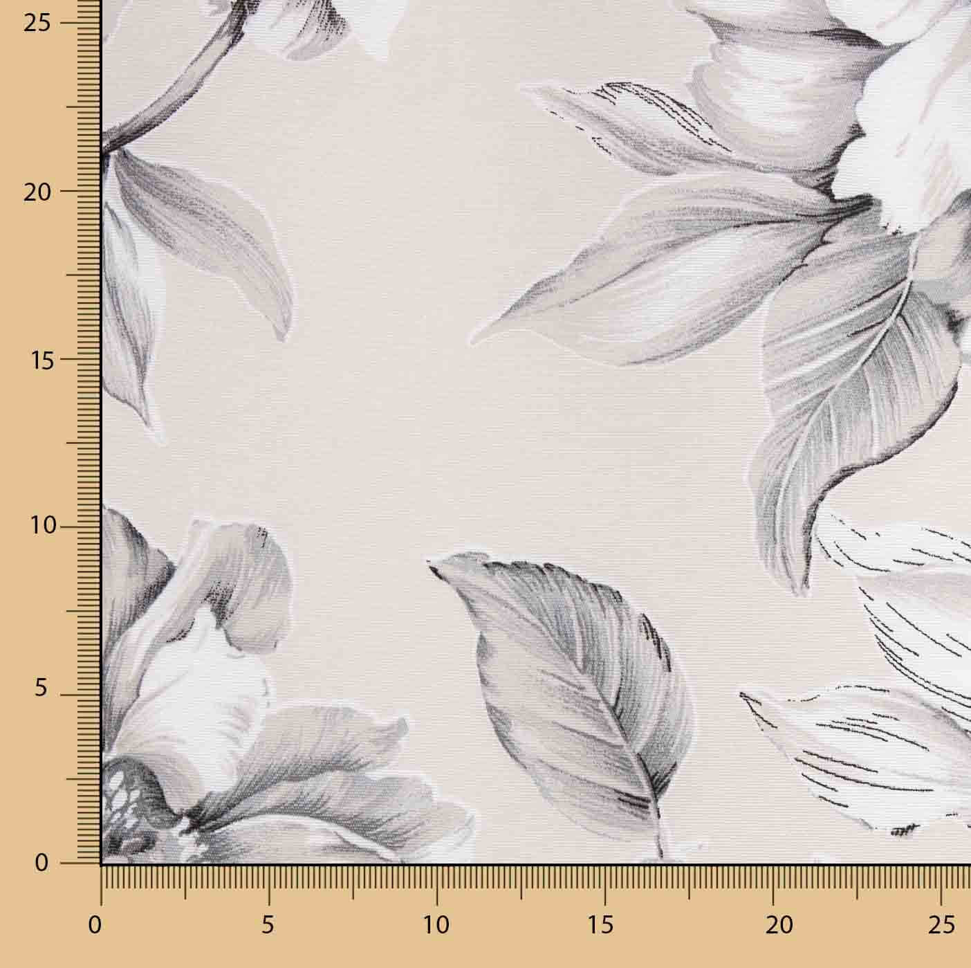 Toile imprimée de fleurs élégantes grises - Ribes y Casals